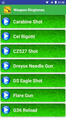 Weapon Ringtones android App screenshot 1